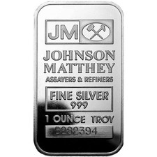1 oz Johnson Matthey Silver Bar (Secondary Market, in Plastic) 105.10 per troy oz
