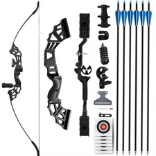 Der schwarze 40-Pfund-Recurvebogen aus Legierung wird mit Bogenschießausrüstung