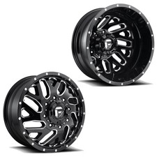 20x8.25 D581 Fuel Triton Black Milled 11-up Gm Dually Wheels 8x210 Set Of 6 20x8.25 D581 Fuel Triton Black Milled 11-up Gm Dually Wheels 8x210 Set Of 6