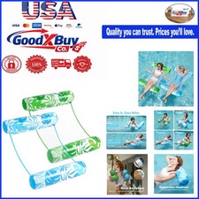 Adult 2 Pack Inflatable Pool Floats - 4-in-1 Water Hammock Lounge Blue Green 48"