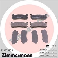 Bremsbelagsatz Scheibenbremse Zimmermann 23387.125.1 FüR Mazda 323 MX NB NA BA 2