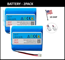 11.1V 2600mAh (12V) Lithium ion Li Ion Rechargeable Battery Pack - 2 PACK