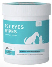 Pet Eye Wipes Tear Stain Remover w/ Aloe Vera Extract, 220 pcs, Dogs  Cats