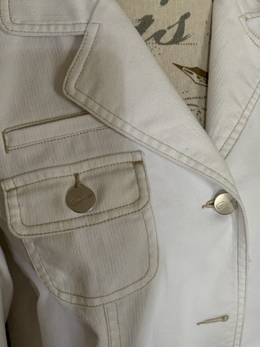 PAPPAGALLO PETITE Langarm Off White Stretch Twill JACKE Größe PS - Bild 3 von 8