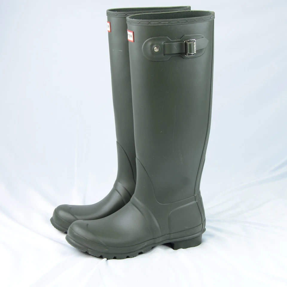 Botas de lluvia altas originales Hunter para mujer verdes talla 8 Foto 3 de 4