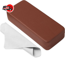 Glasses Case Hard Shell Square Large Eyeglasses Case PU Leather Protective Case
