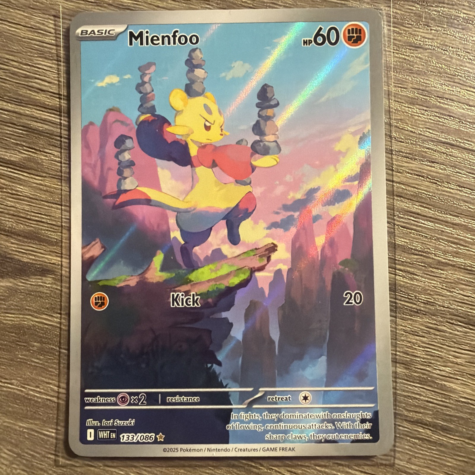 Mienfoo 133/086 WHT White Flare NM Illustration Rare Pokemon Card