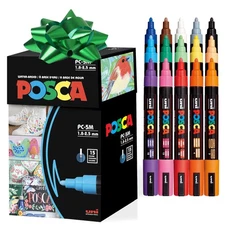 Posca Paint Art Markers, Set of 15 5M Medium Acrylic Markers with Reversible ...