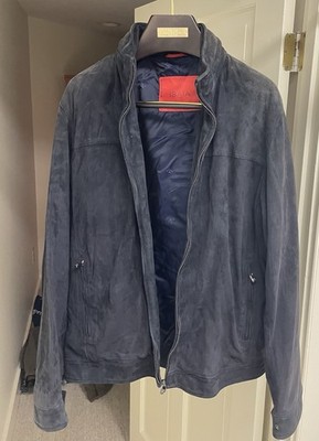 Authentic ISAIA Napoli Men s Luxury Suede Bomber Jacket Handmade in Italy