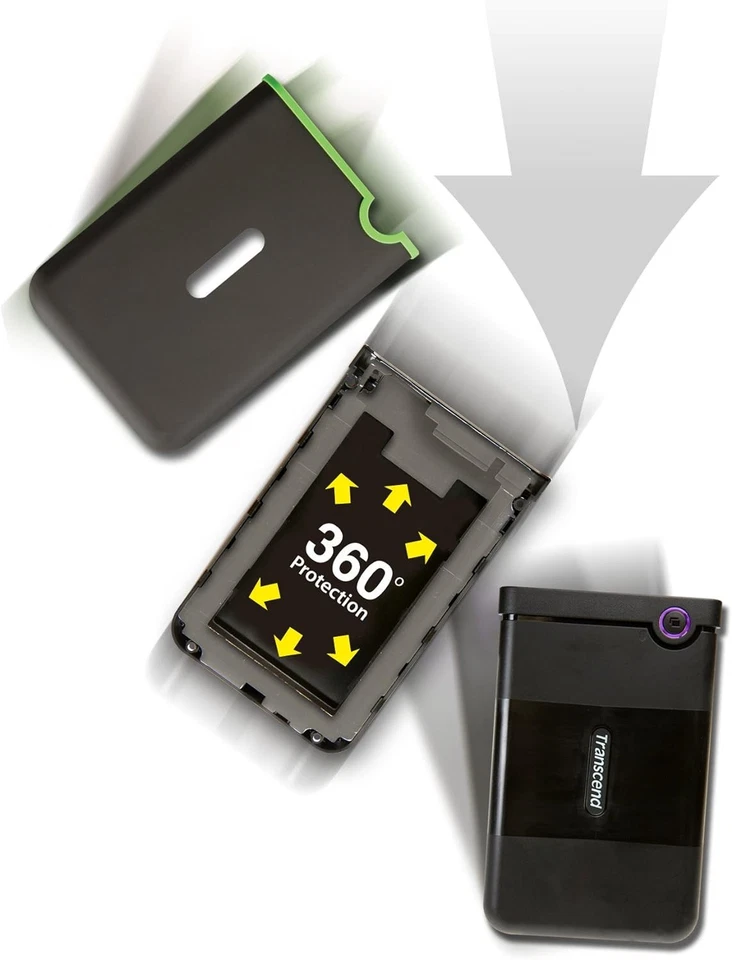 Transcend 2TB StoreJet 25M3 USB 3.1 Portable Hard Drive Rugged, Anti-Shock Resis - Image 2 of 4