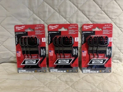 3 NEW PACKS  Milwaukee Nitrus Carbide Extreme Materials  Blades 49-25-1573 - Image 1 of 2