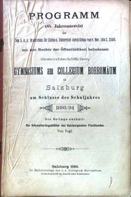 Programm (45. Jahres-Ausweis) des vom h.k.k. Ministeriums für Cultus und Unterri