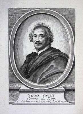 Simon Vouet Maler painter peintre Kupferstich Portrait gravure engraving