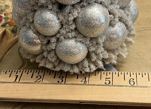 Bethany Lowe 10”x6”SILVER Bottle Brush Medium Xmas Tree-Glitter Encrusted- NOS - Picture 13 of 16