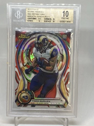 2015 ATOMIC ROOKIES RC RED REFRACTORS #/99 TODD GURLEY BGS 10 PRISTINE POP 1