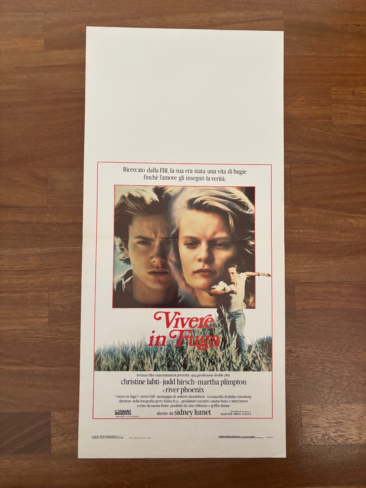 Locandina originale film Vivere in fuga (1988) - Regia di Sidney Lumet