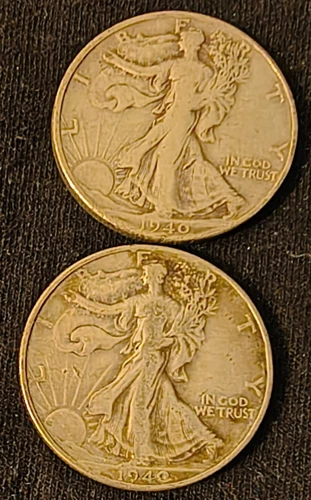 2 LIBERTY WALKING HALF DOLLARS == 1940, 1940 S == 90% SILVER