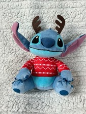 Disney Holiday Stitch With Antlers And Christmas Sweater Plush 10  