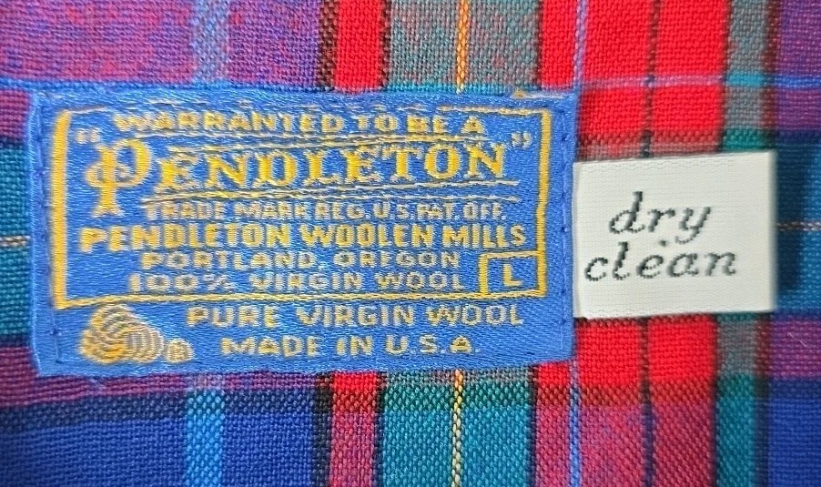 Pendleton Wool Zip Bomber Jacket Large Blue Plaid… - image 3