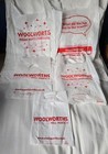 Lot de 5 sacs de transport en plastique Woolworths rouge et blanc