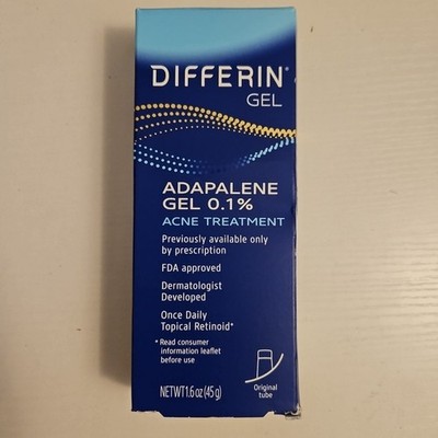 Differin Gel 0.1%  Acne Treatment 1.6oz  Tube Exp 2027+