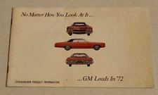 1972 General Motors GM Shareholders Brochure includes Specs/Pricing