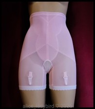 BRAGUITA ROSA CHICLE Vintage ALTA Pierna Larga Cintura Alta Faja Liguero LLPG Corta