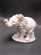 Lladro Elephant #6460 w/Flowers Trunk Up Lucky Strolling VGC 
