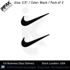 Embroidery Swoosh Iron On Embroidered Patch Black Logo Swooshes Pack of 2
