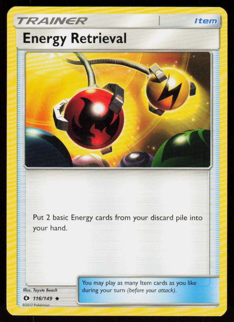 Energy Retrieval 116/149 Uncommon SM Base Set Pokemon Lightly Played