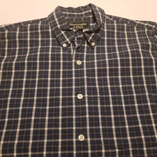 Abercrombie  Fitch Premium Plaid Button Up Shirt Mens Blue Size Medium