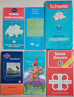 Konvolut historische Straßenkarten /Tourenkarten Schweiz Kümmerly Frey u.a.