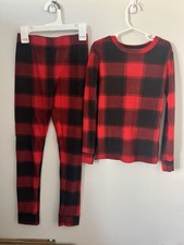 Boys Red/black Plaid Pajama Set, Size 8