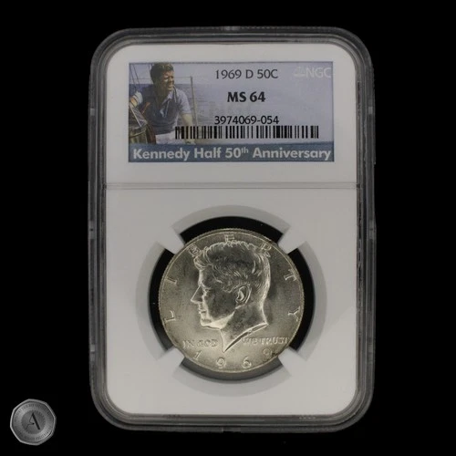 1969-D Kennedy Half Dollar NGC MS64 Kennedy 50th Anniversary Label -E323