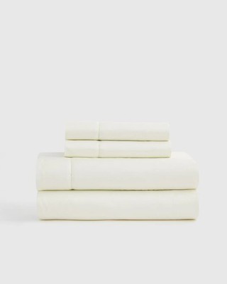 QUINCE Signature Giza Cotton Sateen Sheet Set- Ivory- King Size BRAND NEW !!