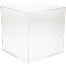 Plymor Clear Acrylic Display Case with Clear Base, 13" x 13" x 13"