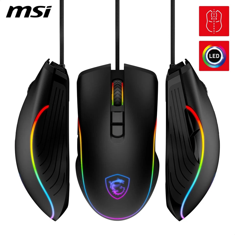 MSI Forge GM300 Gaming Maus 7200 DPI optischer Sensor symmetrisch 10 Mio Klicks - Bild 3 von 4