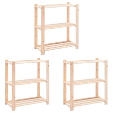 Scaffale 3 Livelli 80x38x90 cm Legno di Pino 150 kg Mensole Scansia vidaXL
