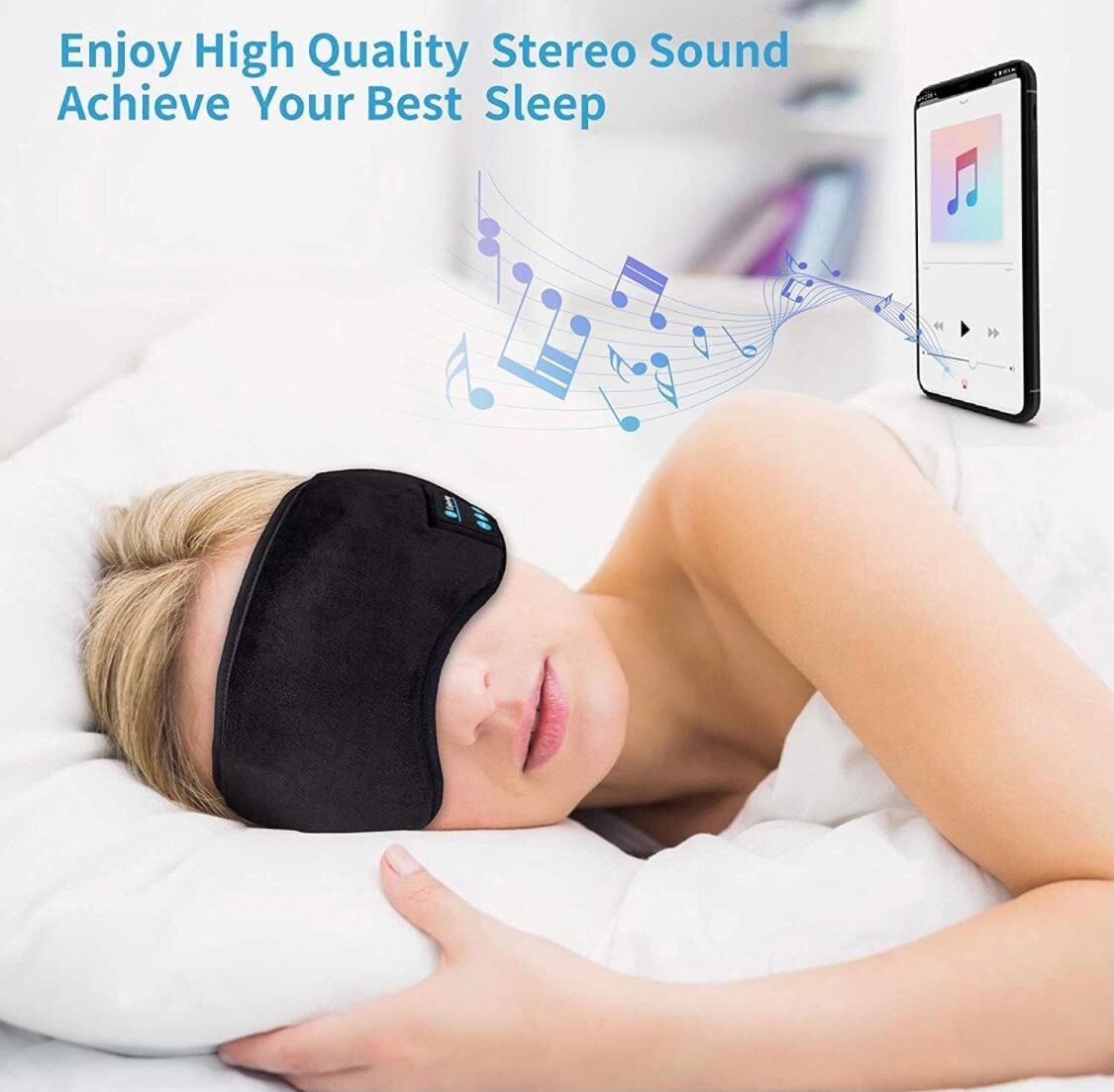 Wireless Bluetooth 5.0 Eye Shade, Night Sleep Bluetooth Eye Mask For Sleeping