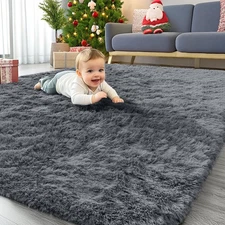 Area Rugs for Living Room Bedroom, Machine Washable 4x5.9 ft Soft Fluffy Shag...