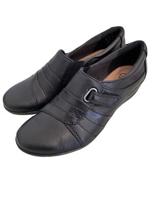 Clarks Everlay Luna Slip On Loafers Womens Leather Round Toe Preppy  Academia