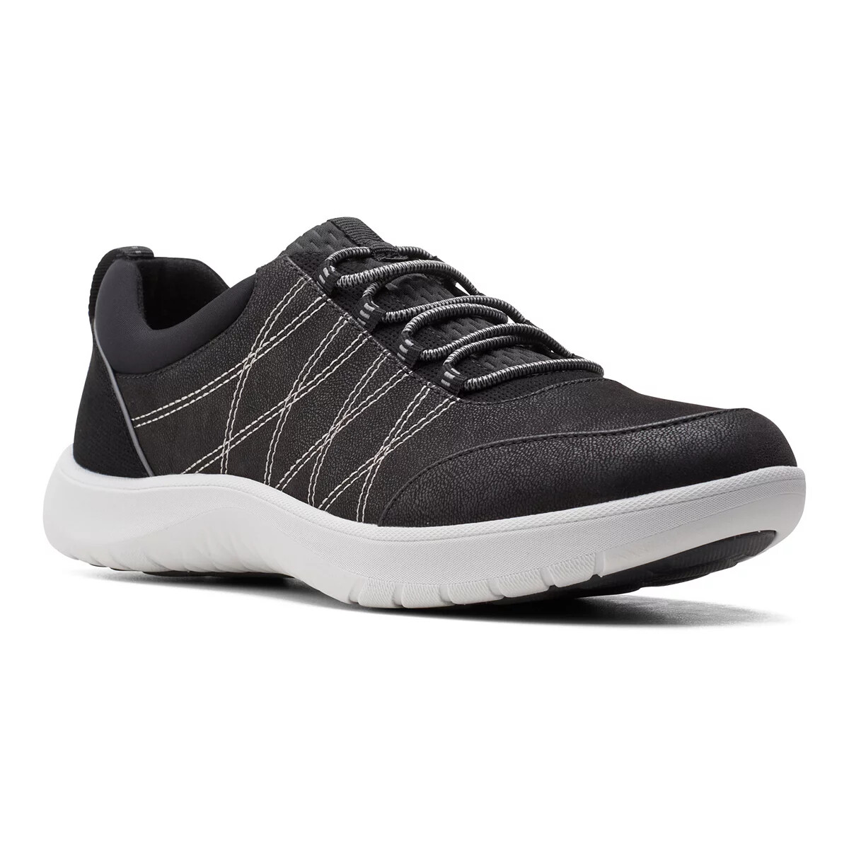 Clarks Adella Step Women\'s Slip On Sneaker Black Walking Shoe Size 10 Amazon.com | Clarks womens Adella Holly Sneaker, Black  main image 2