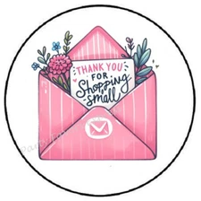 THANK YOU FOR SHOPPING SMALL ENVELOPE SEALS LABELS STICKERS PARTY FAVORS