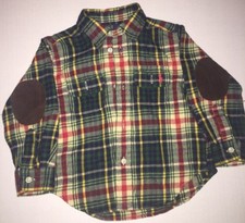 Brand New- Ralph Lauren Plaid Button Down Shirt Boys Size 9 Months 