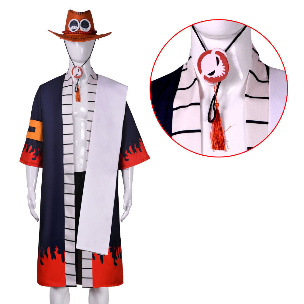 Cosplay Anime One piece Portgas·D· Ace Costume Halloween Suit Wig Outfit  Coat