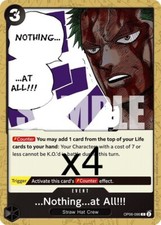 4X One Piece Card Game ...Nothing...at All!!! OP06-096 Common NM