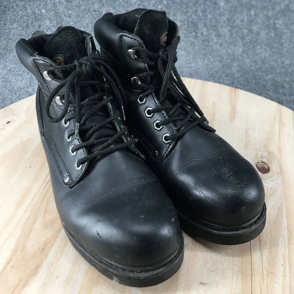 Botas de Combate Dr Scholls para Hombres 9.5 M Crafton Cuero Negro Tobillo Punta Redonda Foto 3 de 4