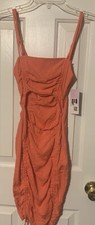 Wild Fable Women's Sleeveless Ruched Front Bodycon Dress Orange Size XS/S #422