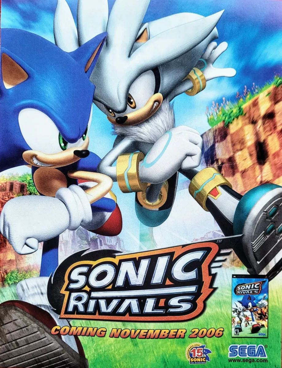 2007 SONIC RIVALS 2 Go Head to Hedgehog PSP Sega Video Game = Print AD