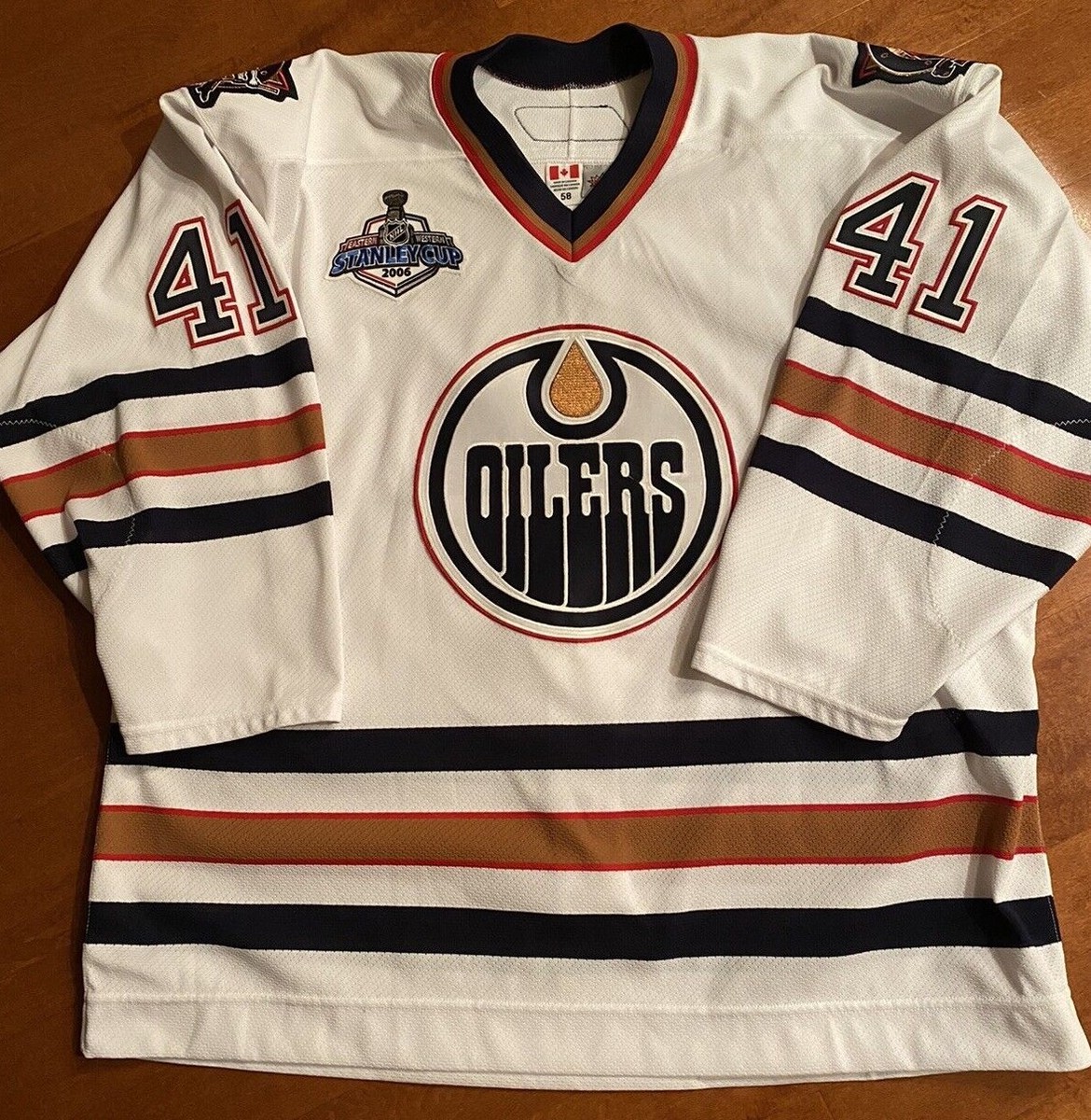 JF Jacques #41 Edmonton Oilers Team Issued 2005-2006 Stanley Cup Finals